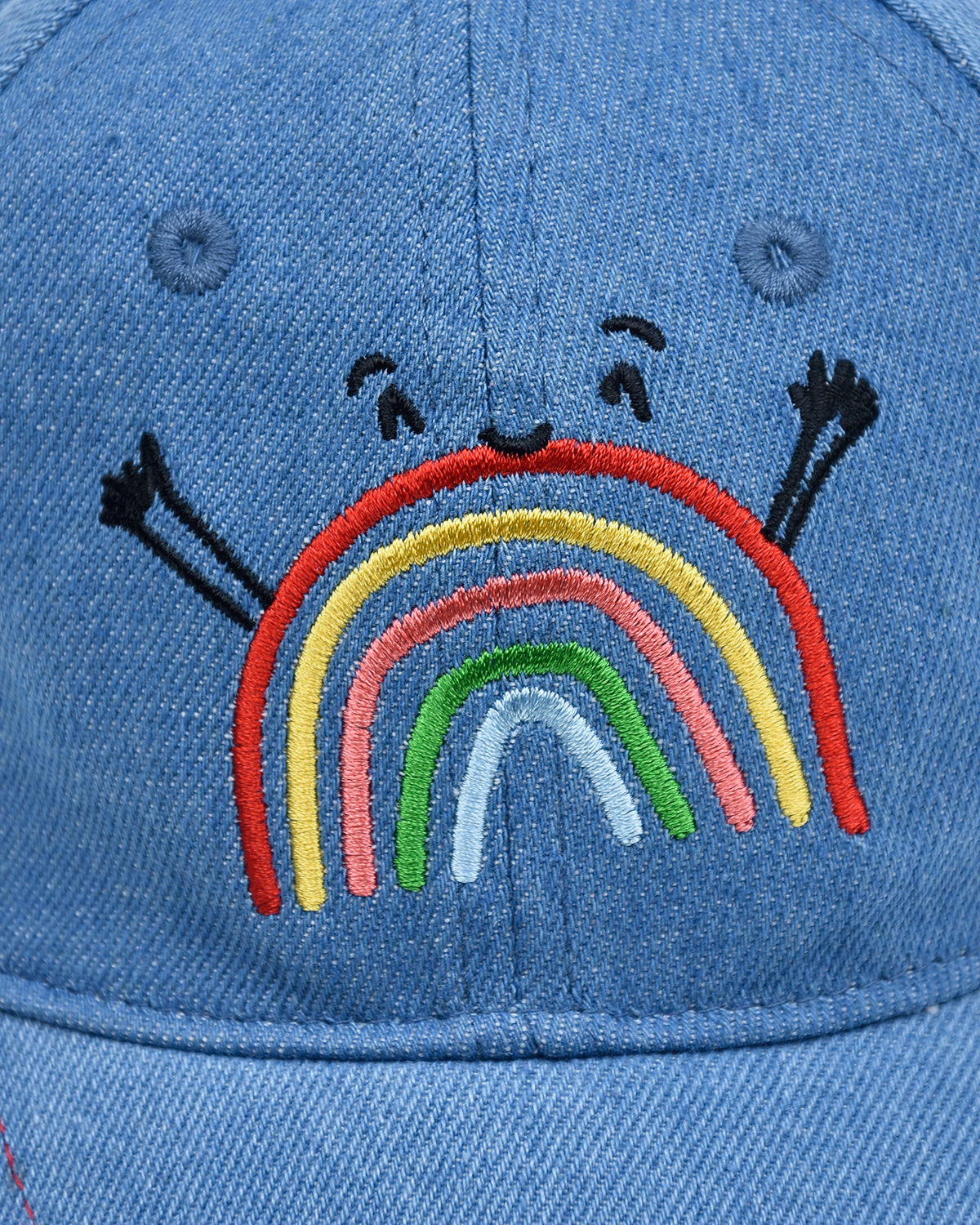 Джинсовая кепка с вышивкой "Радуга" MaxiMo детская, размер 47, цвет голубой - фото 3