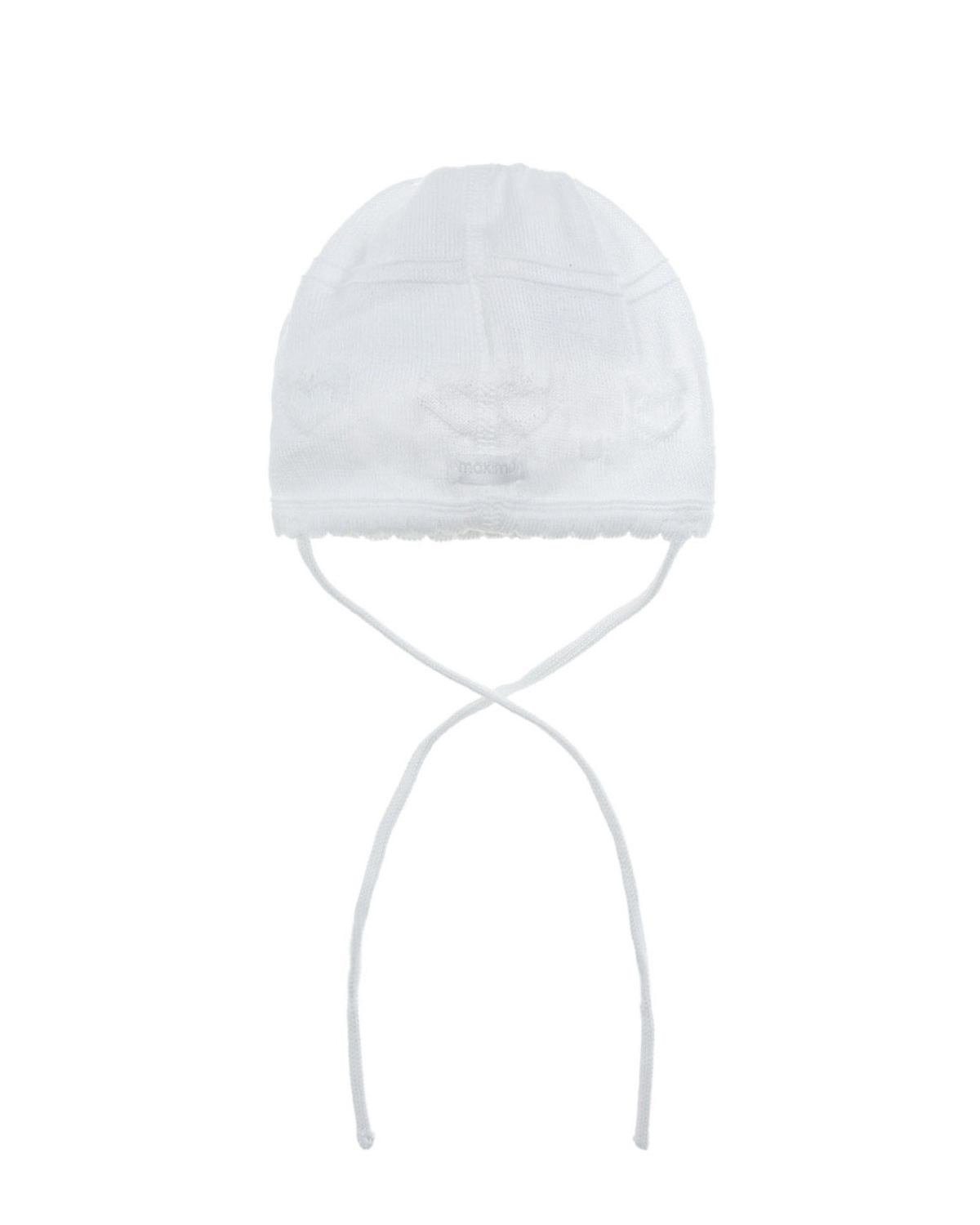 Белая шапка со стразами Swarovski MaxiMo детская, размер 37, цвет белый - фото 2