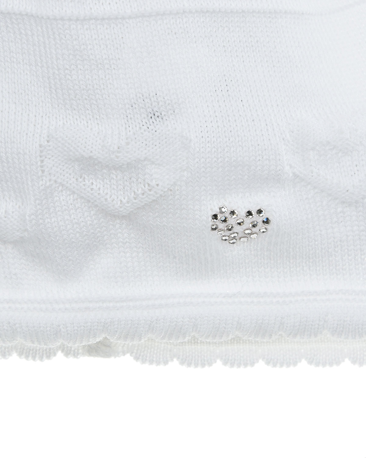 Белая шапка со стразами Swarovski MaxiMo детская, размер 37, цвет белый - фото 3