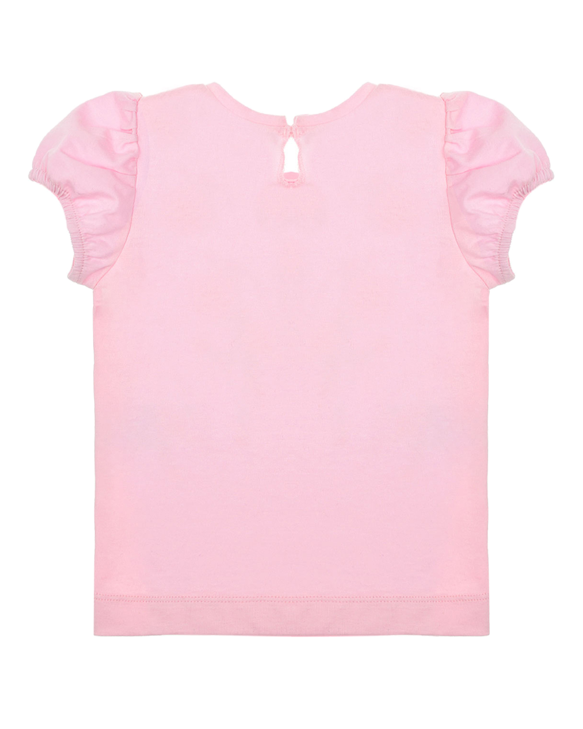 Розовая футболка с цветочным принтом Monnalisa детская, размер 74 - фото 2