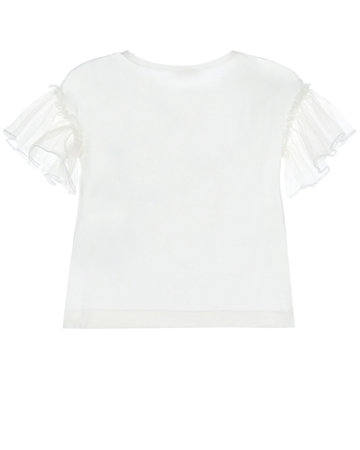 Белая футболка с рукавами-крылышками Monnalisa детская, размер 116, цвет белый - фото 2
