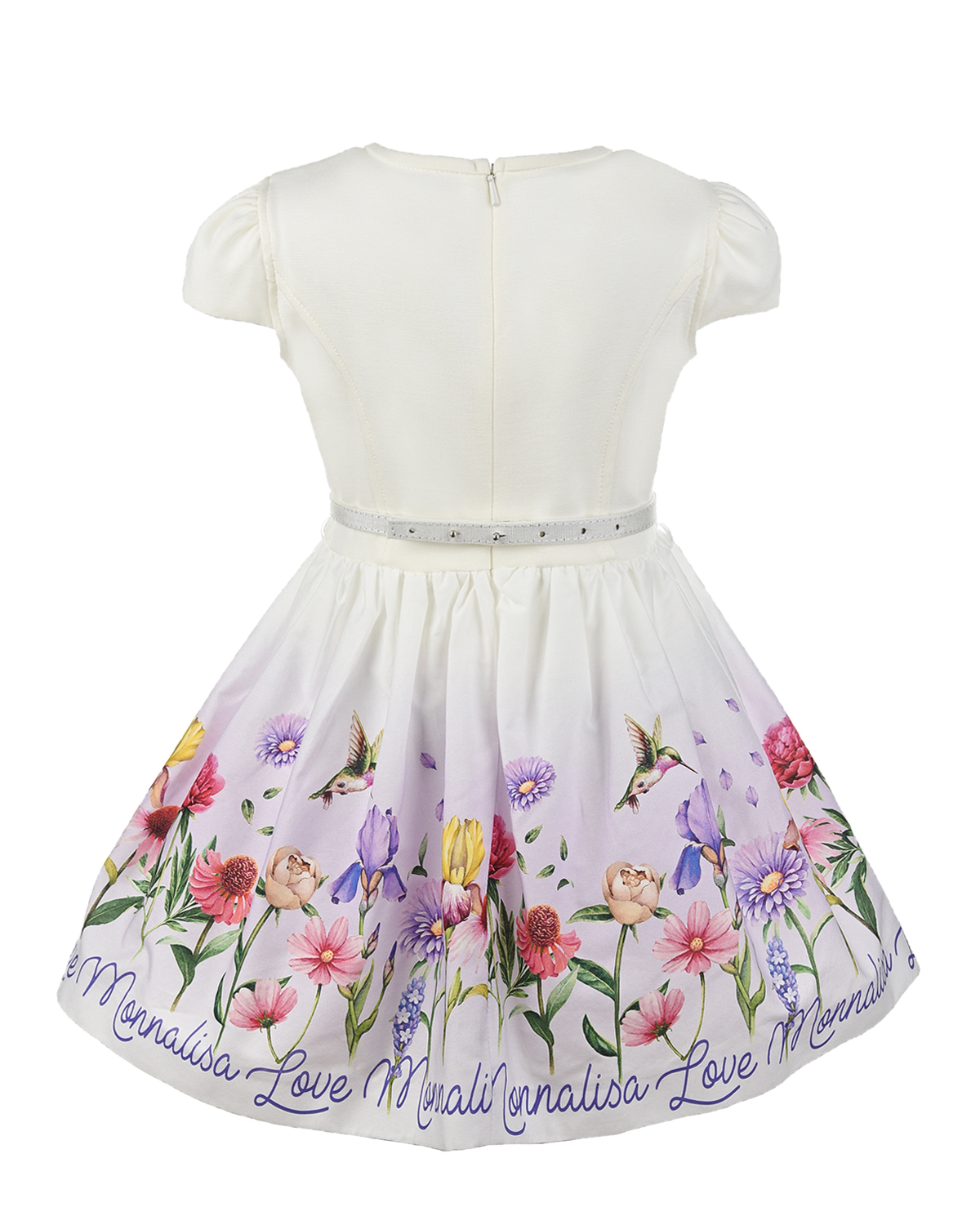 Платье с цветочным принтом на юбке Monnalisa детское, размер 104 - фото 2