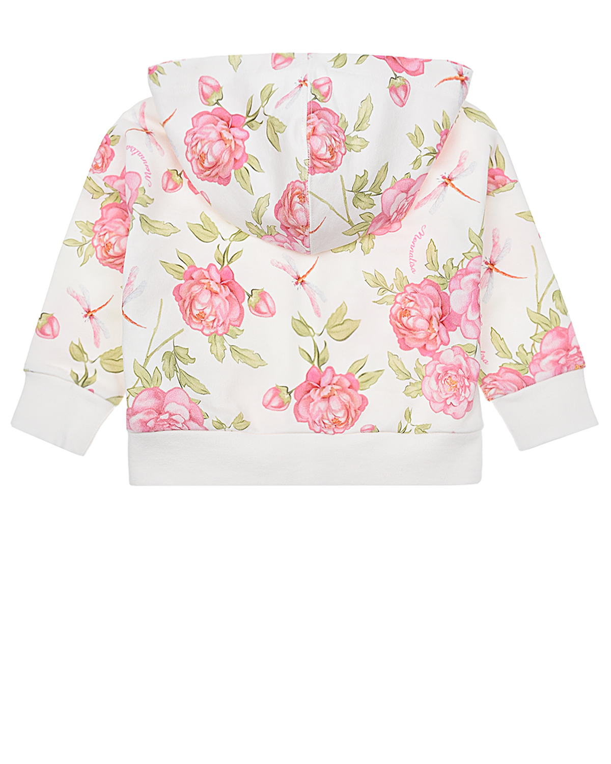 Спортивная куртка с принтом "розы" Monnalisa детская, размер 80, цвет мультиколор - фото 2