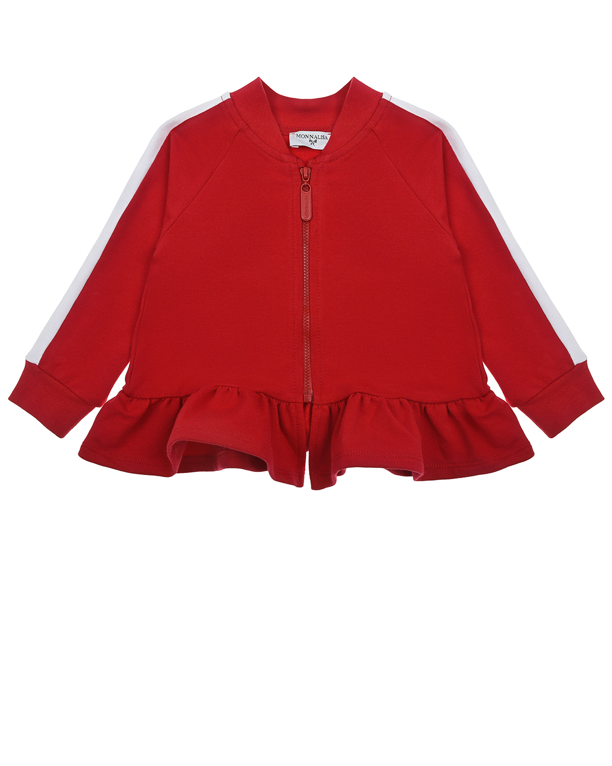 Красная спортивная куртка с воланом Monnalisa детская, размер 86, цвет красный - фото 1
