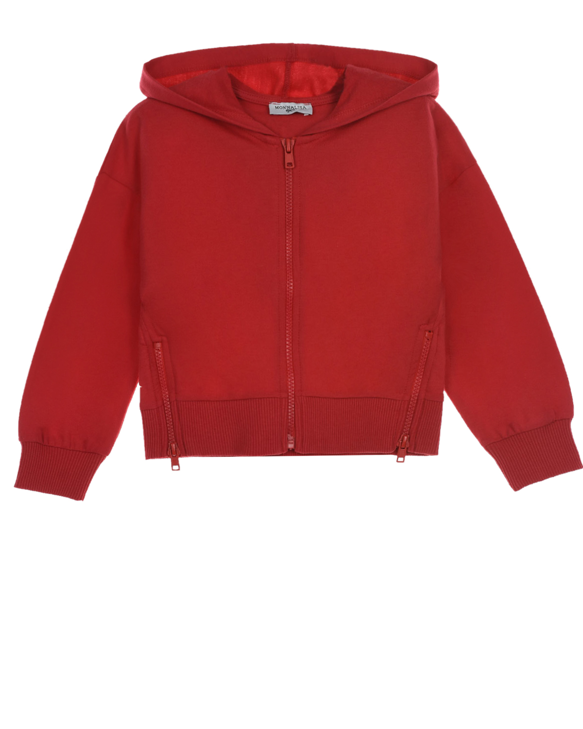 Красная спортивная куртка с принтом "клубника" Monnalisa детская, размер 104, цвет красный