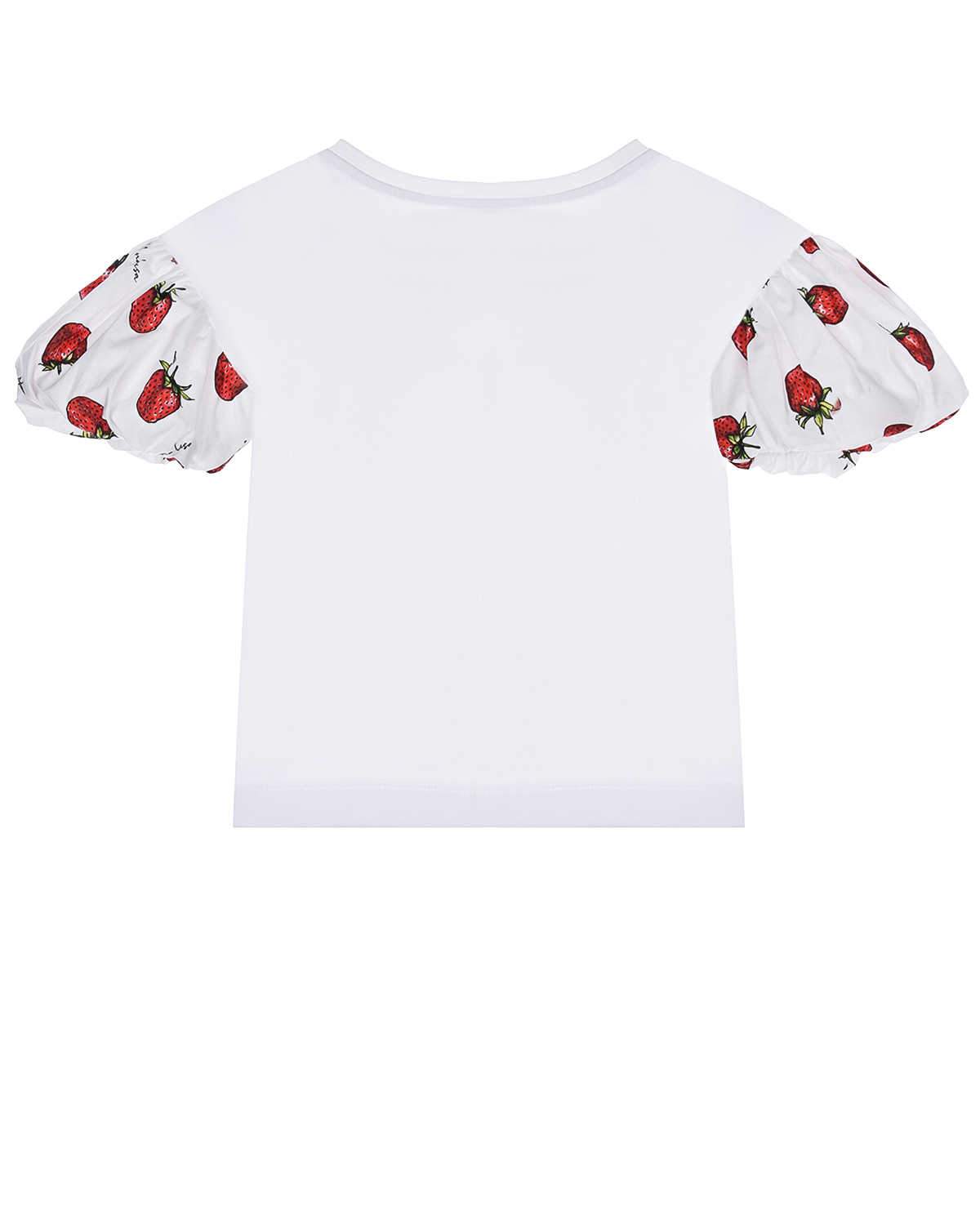 Белая футболка с принтом "клубника" Monnalisa детская, размер 104, цвет белый - фото 2