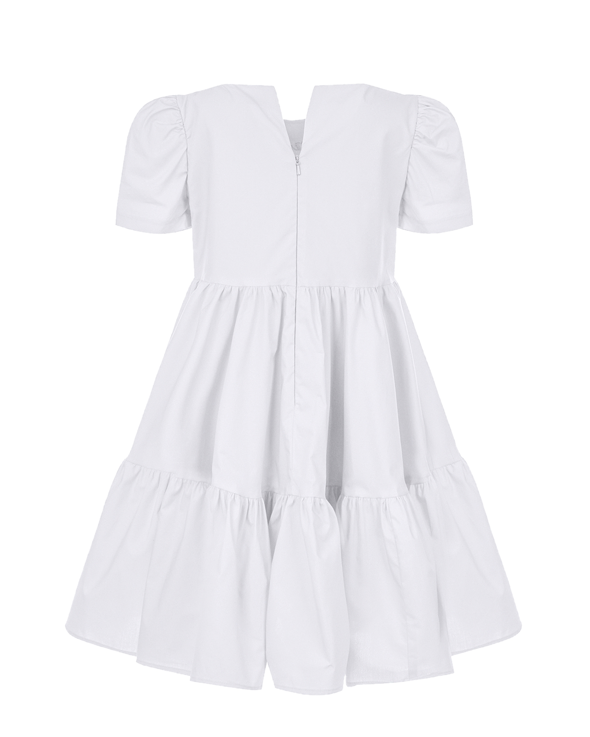 Белое платье с логотипом из страз Monnalisa детское, размер 104, цвет белый - фото 2