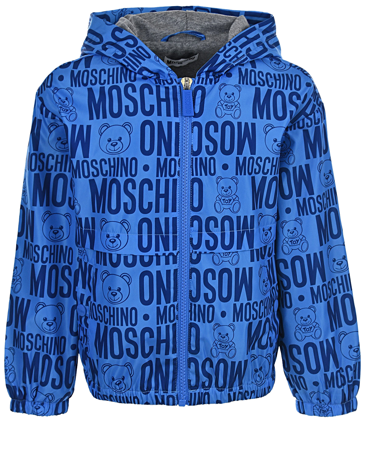 

Голубая ветровка с логотипом Moschino, Голубой, Голубая ветровка с логотипом Moschino