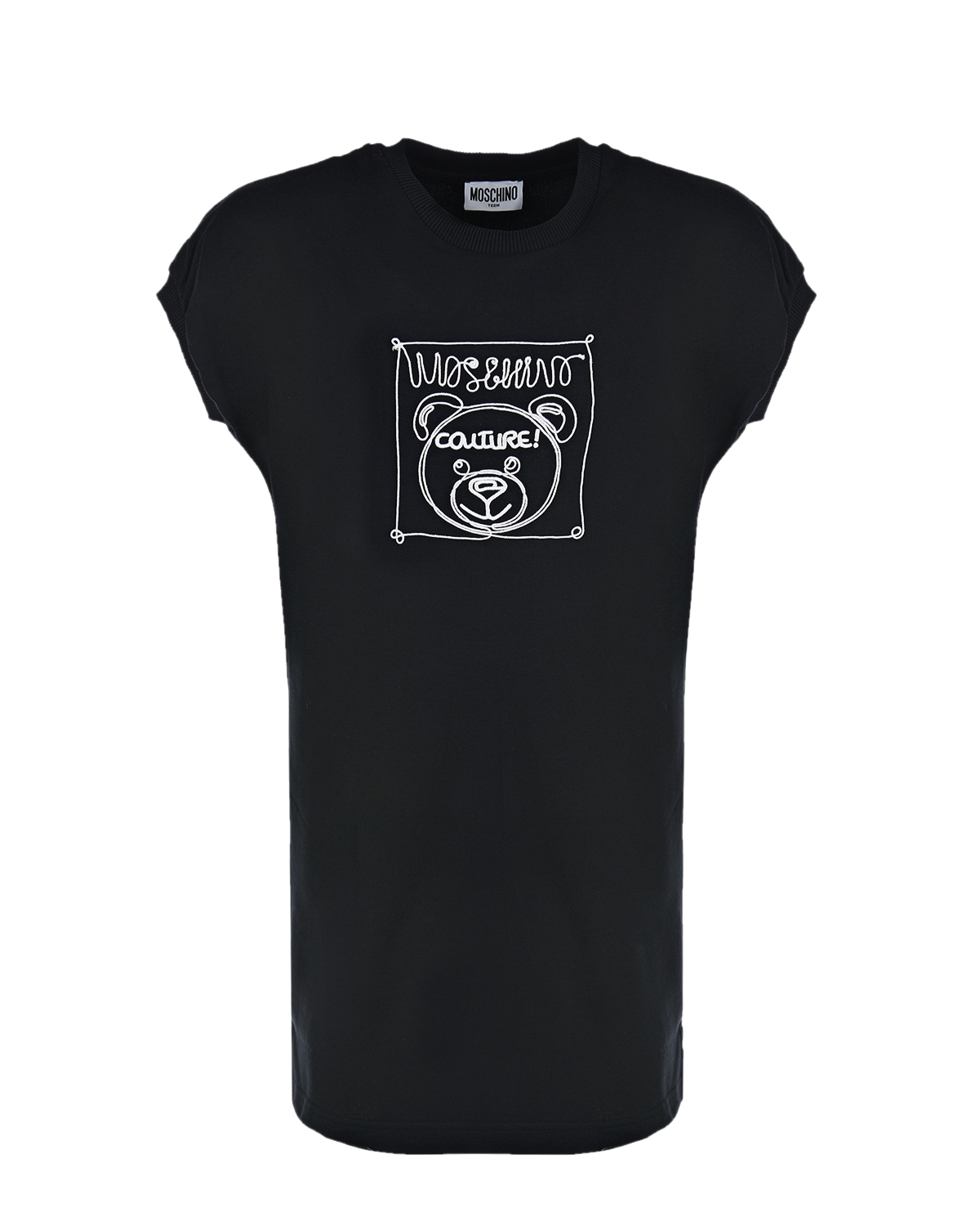 Черное платье-футболка Moschino детское, размер 128, цвет черный - фото 1
