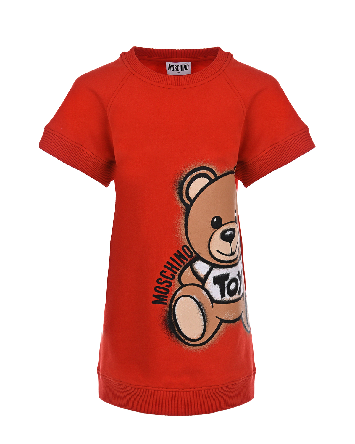 Красное платье с принтом "медвежонок" Moschino детское, размер 104, цвет красный - фото 1