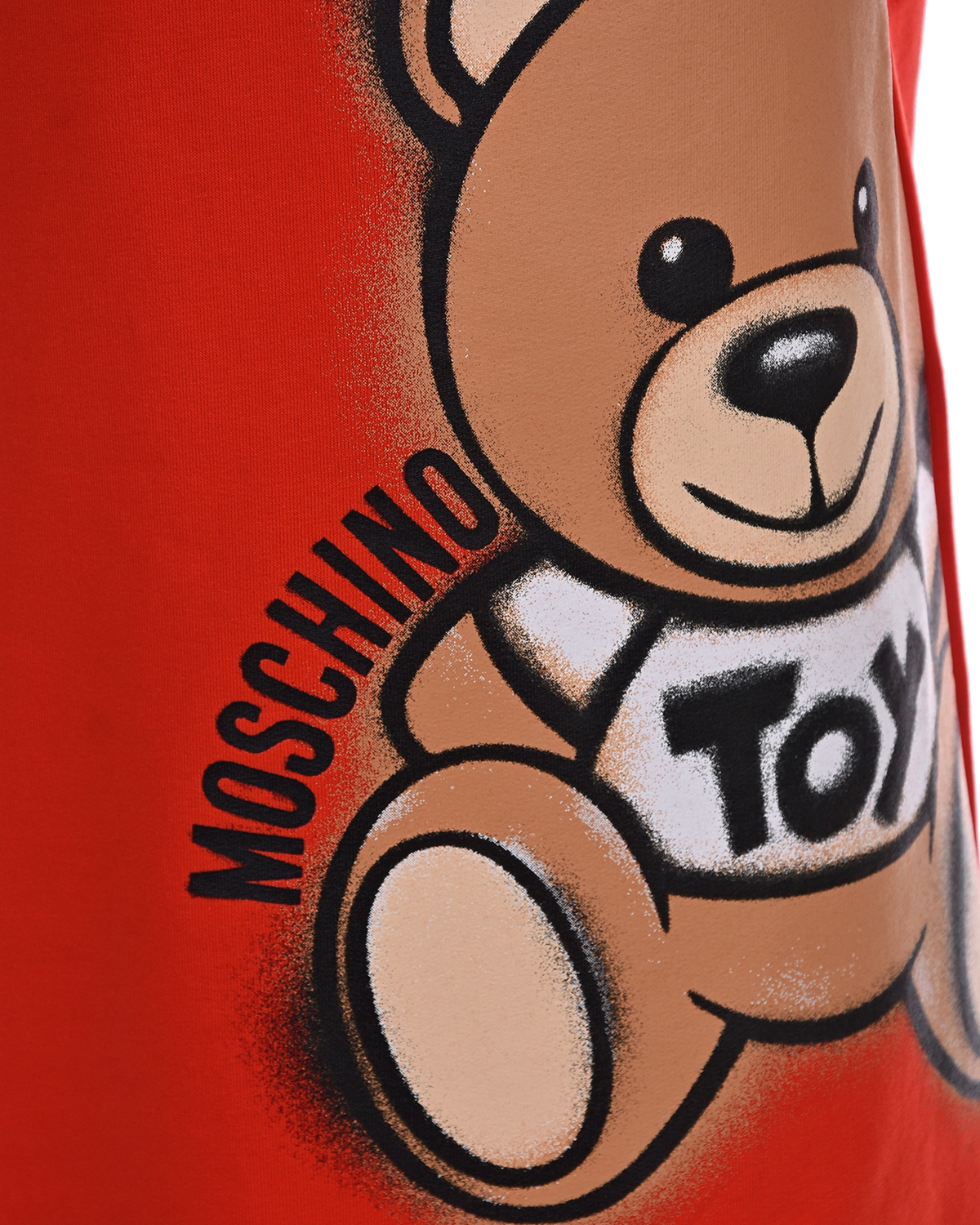 Красное платье с принтом "медвежонок" Moschino детское, размер 104, цвет красный - фото 4