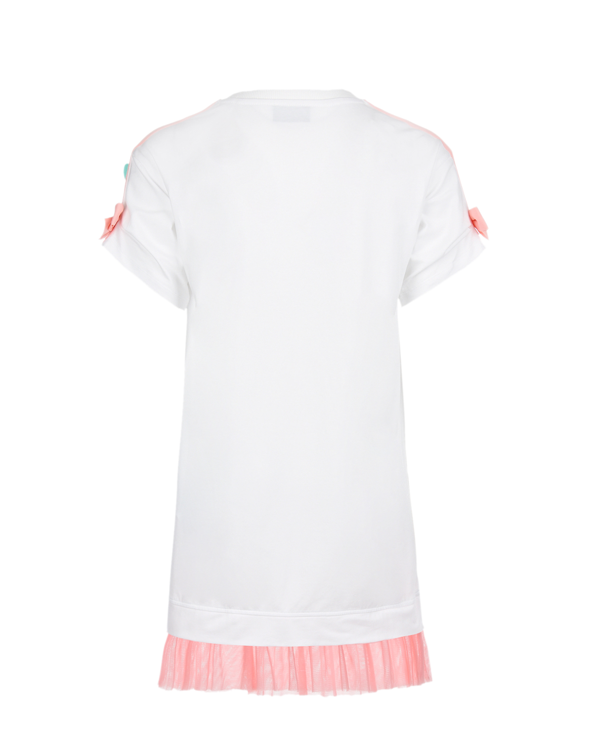 Платье прямого кроя с короткими рукавами Moschino детское, размер 128, цвет белый - фото 2
