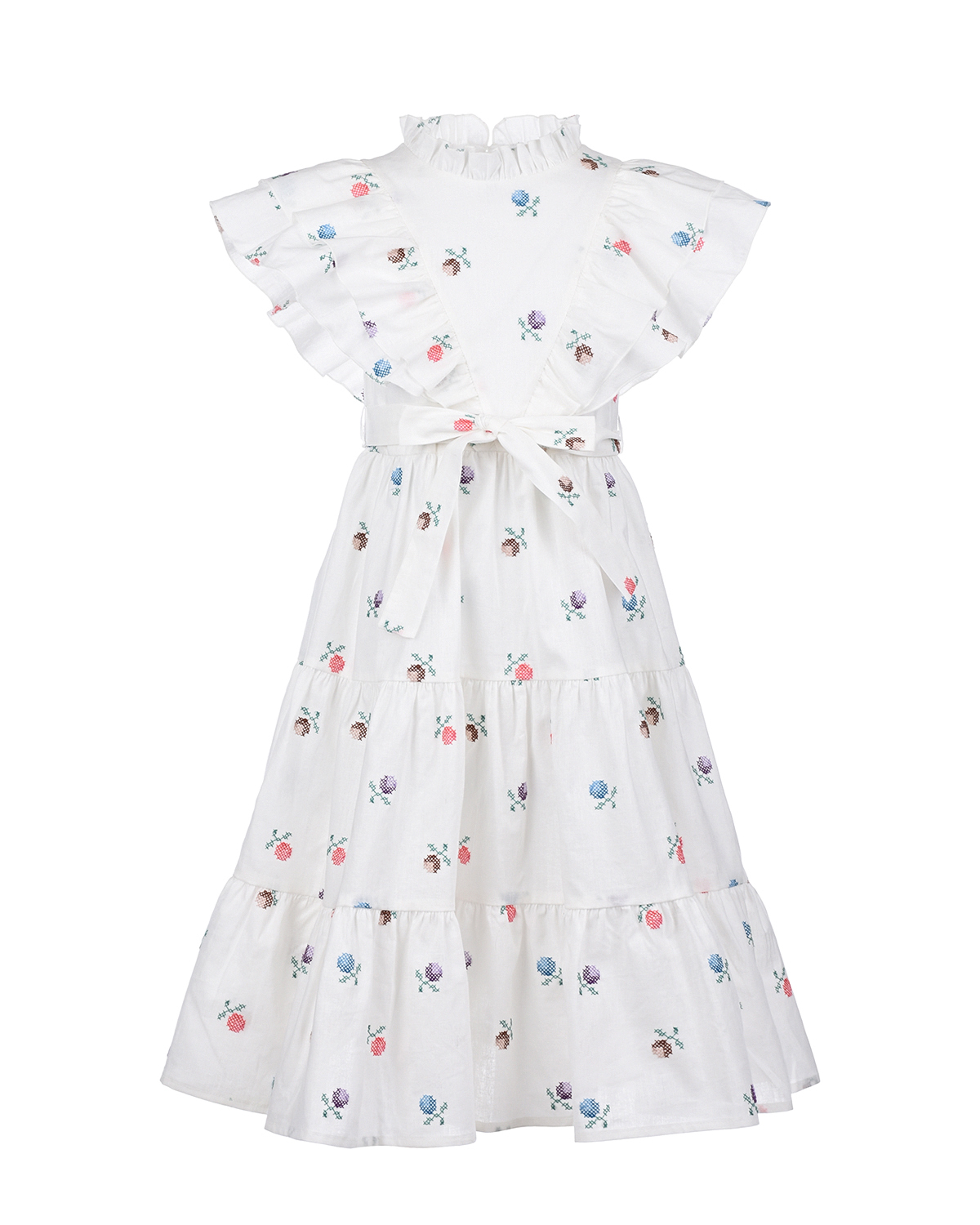 Белое платье с цветочной вышивкой Paade Mode детское, размер 116 - фото 1