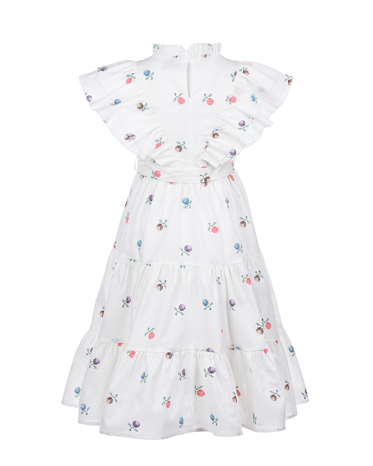 Белое платье с цветочной вышивкой Paade Mode детское, размер 116 - фото 2