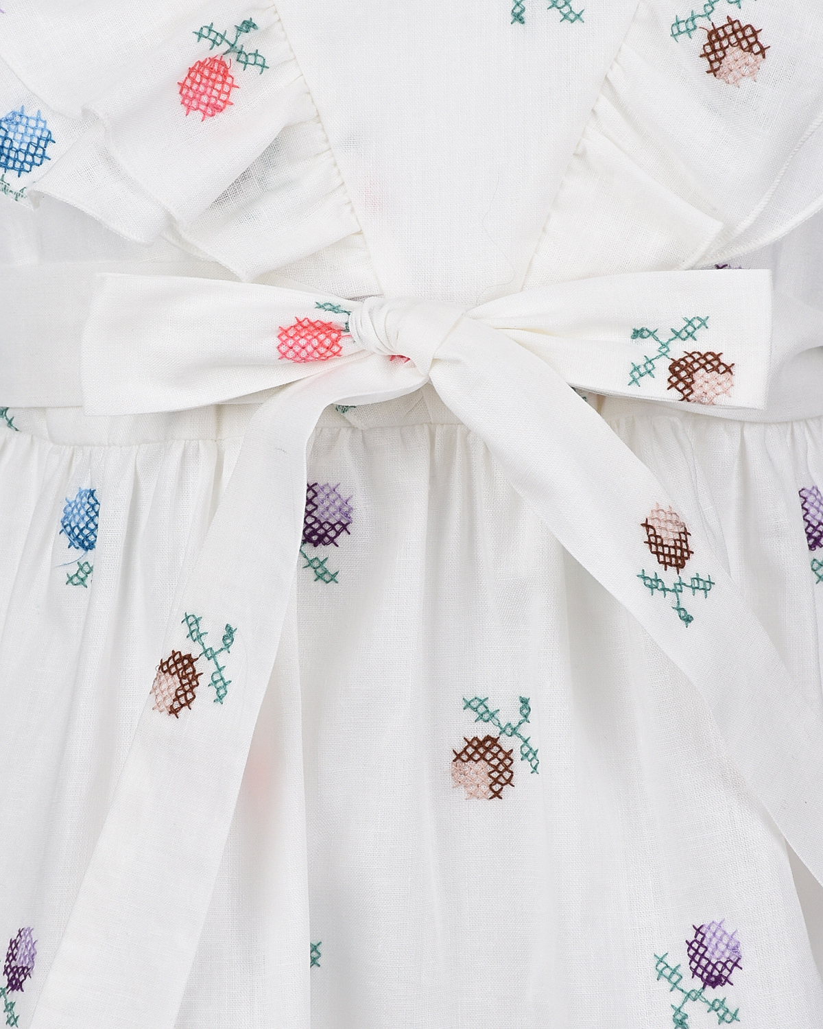 Белое платье с цветочной вышивкой Paade Mode детское, размер 116 - фото 3