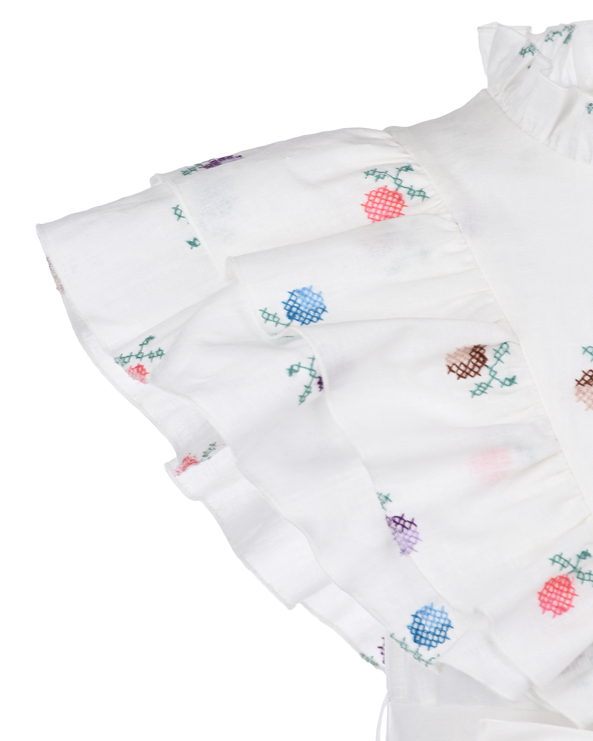 Белое платье с цветочной вышивкой Paade Mode детское, размер 116 - фото 4
