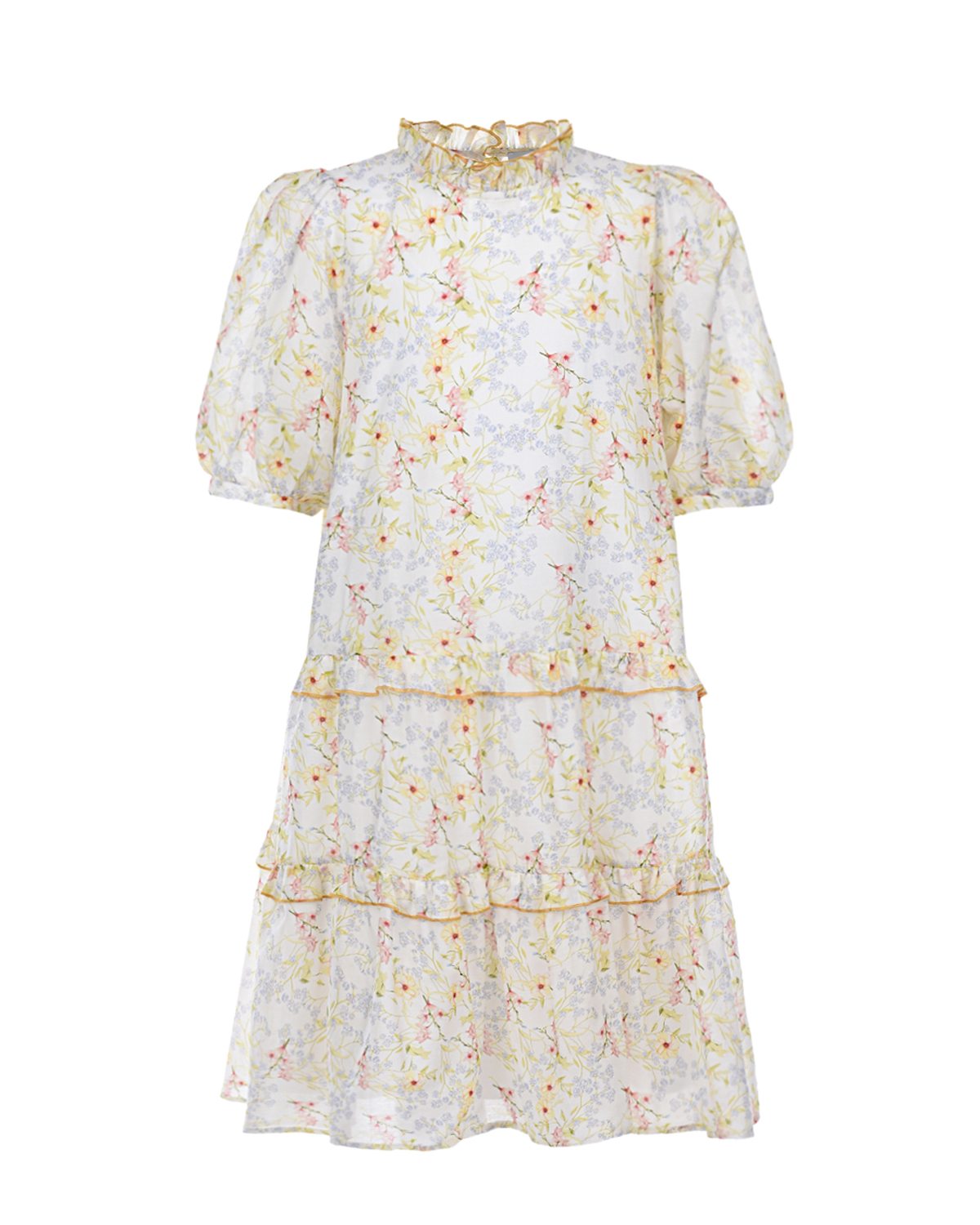 Платье с рукавами-фонариками Paade Mode детское, размер 128, цвет мультиколор - фото 1