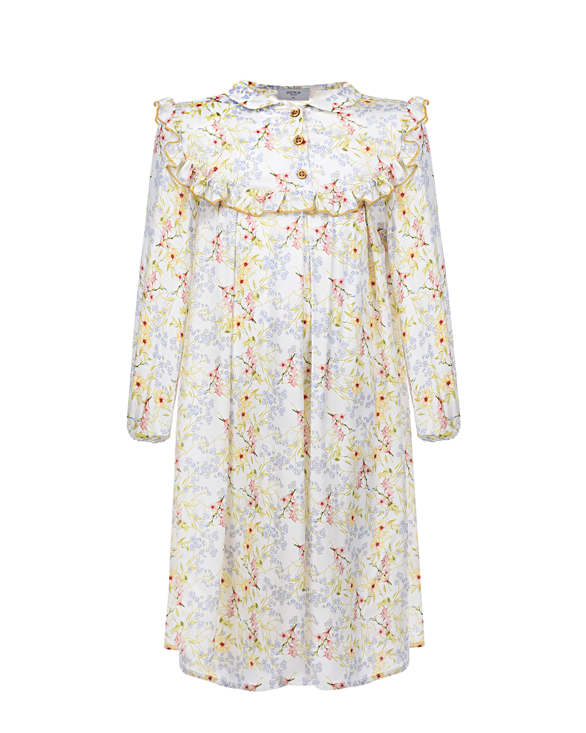 Платье из вискозы с рюшами Paade Mode детское, размер 116, цвет мультиколор - фото 1