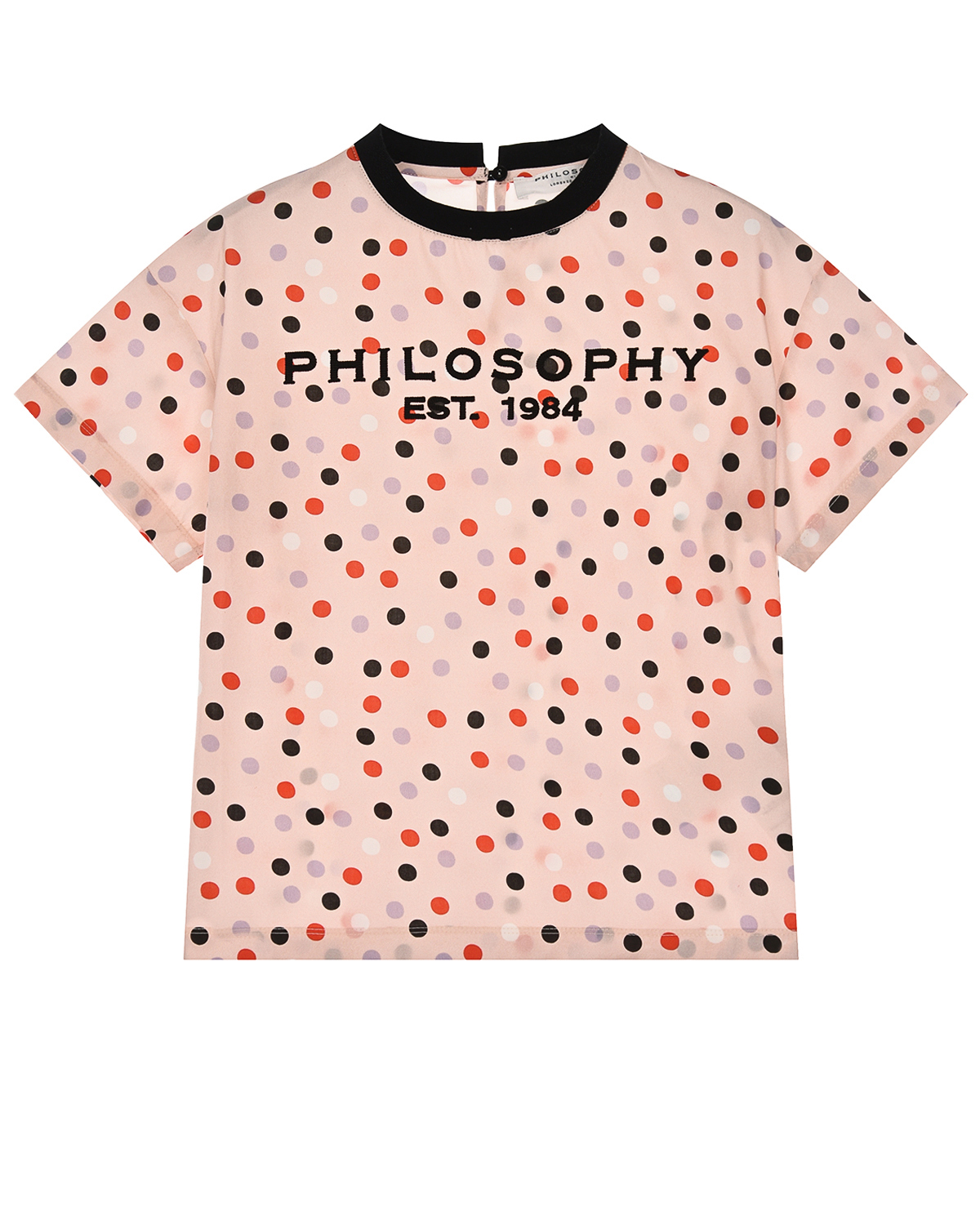 Розовая футболка в горошек Philosophy детская, размер 140, цвет розовый - фото 1