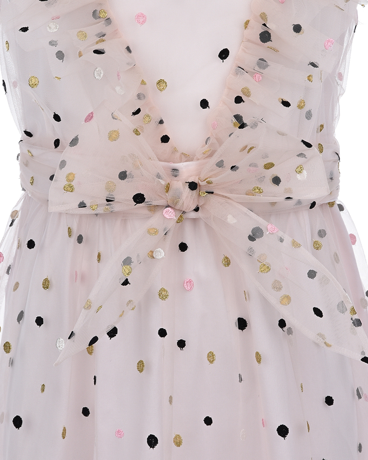 Кремовое платье с рюшами Philosophy детское, размер 140, цвет кремовый - фото 5