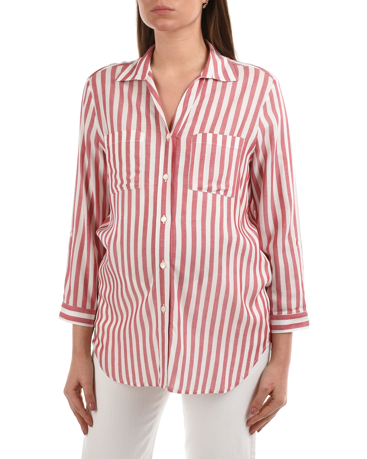 Рубашка для беременных Daniela в бело-красную полоску Pietro Brunelli, размер 38, цвет красный - фото 8