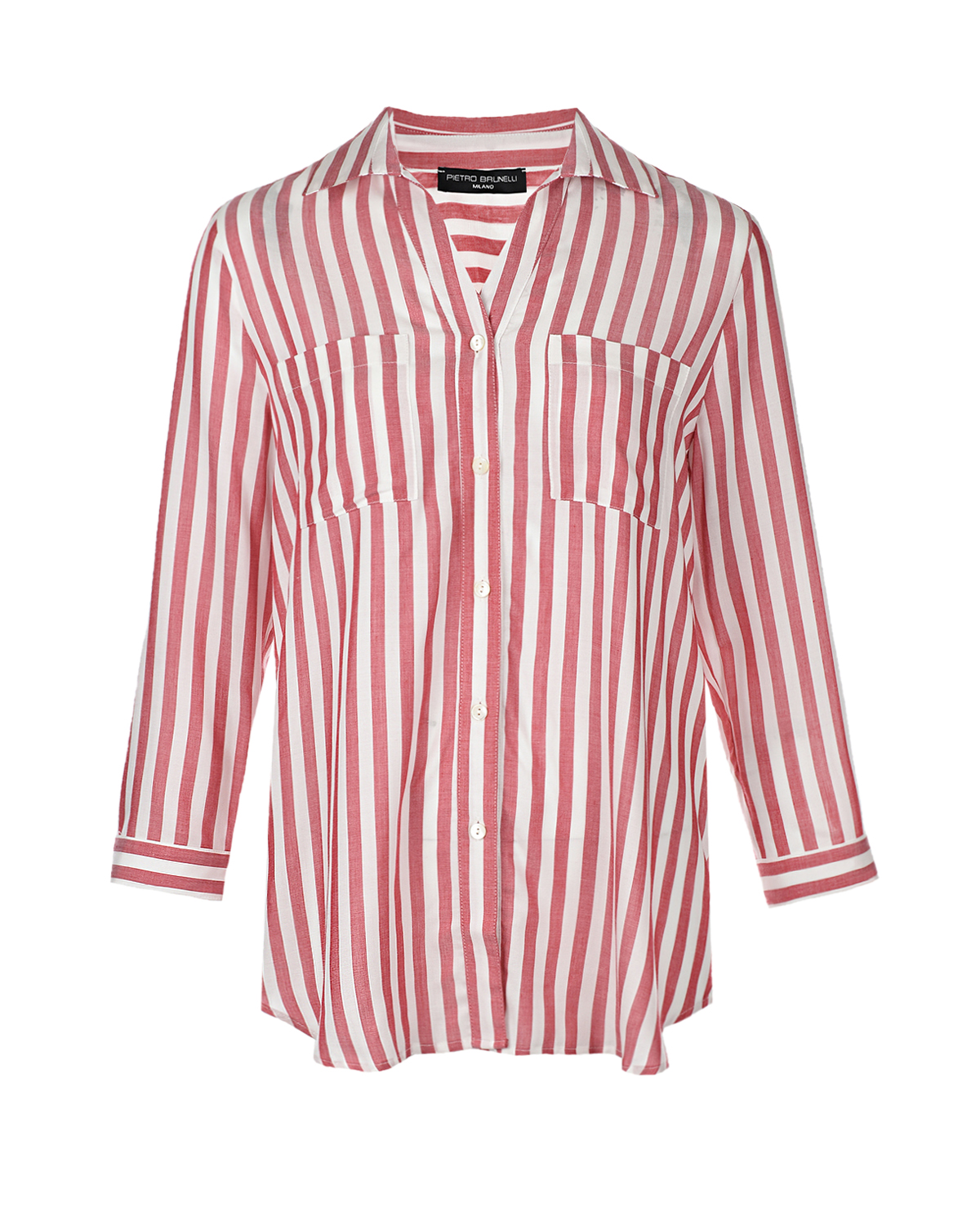 Рубашка для беременных Daniela в бело-красную полоску Pietro Brunelli, размер 38, цвет красный - фото 1