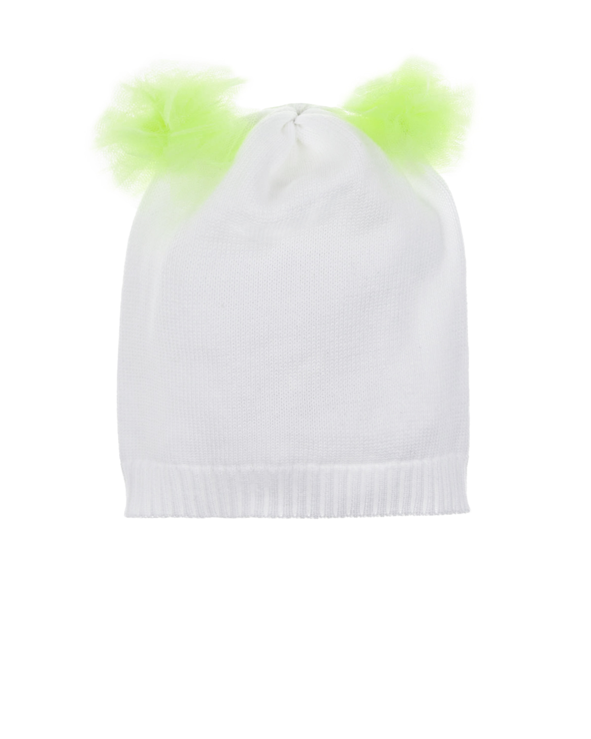 Белая шапка с зелеными бантами Regina детская, размер 57, цвет белый - фото 1