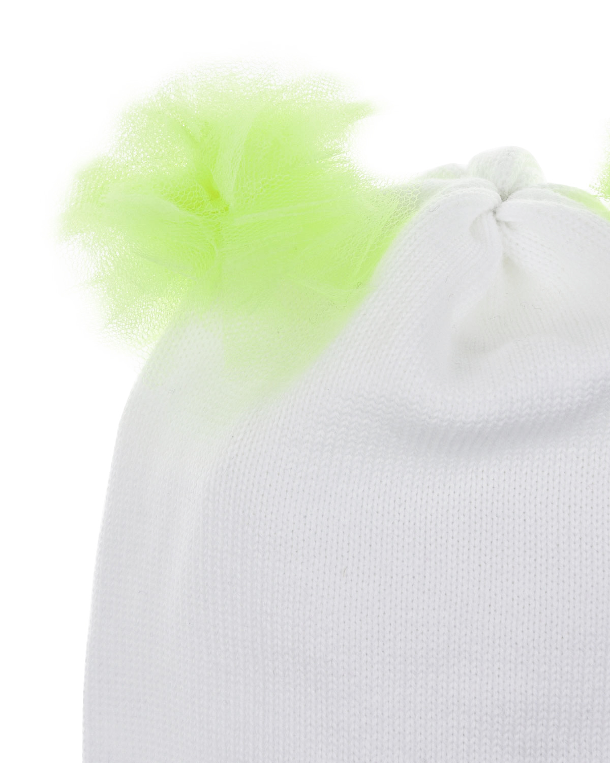 Белая шапка с зелеными бантами Regina детская, размер 57, цвет белый - фото 3