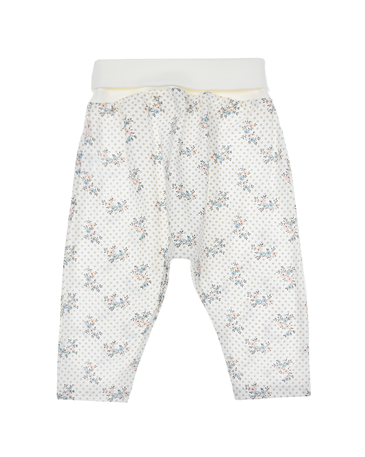 Спортивные брюки с принтом в горошек Sanetta fiftyseven детские, размер 62, цвет белый - фото 2