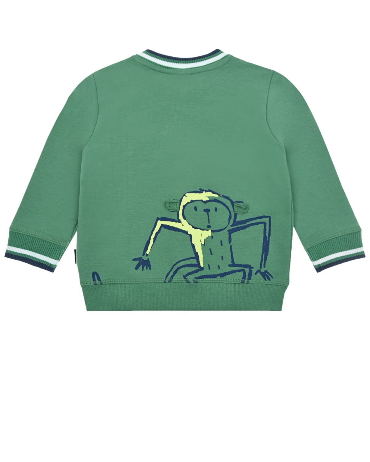 Зеленая спортивная куртка с принтом "обезьяна" Sanetta Kidswear детская, размер 62, цвет зеленый - фото 2