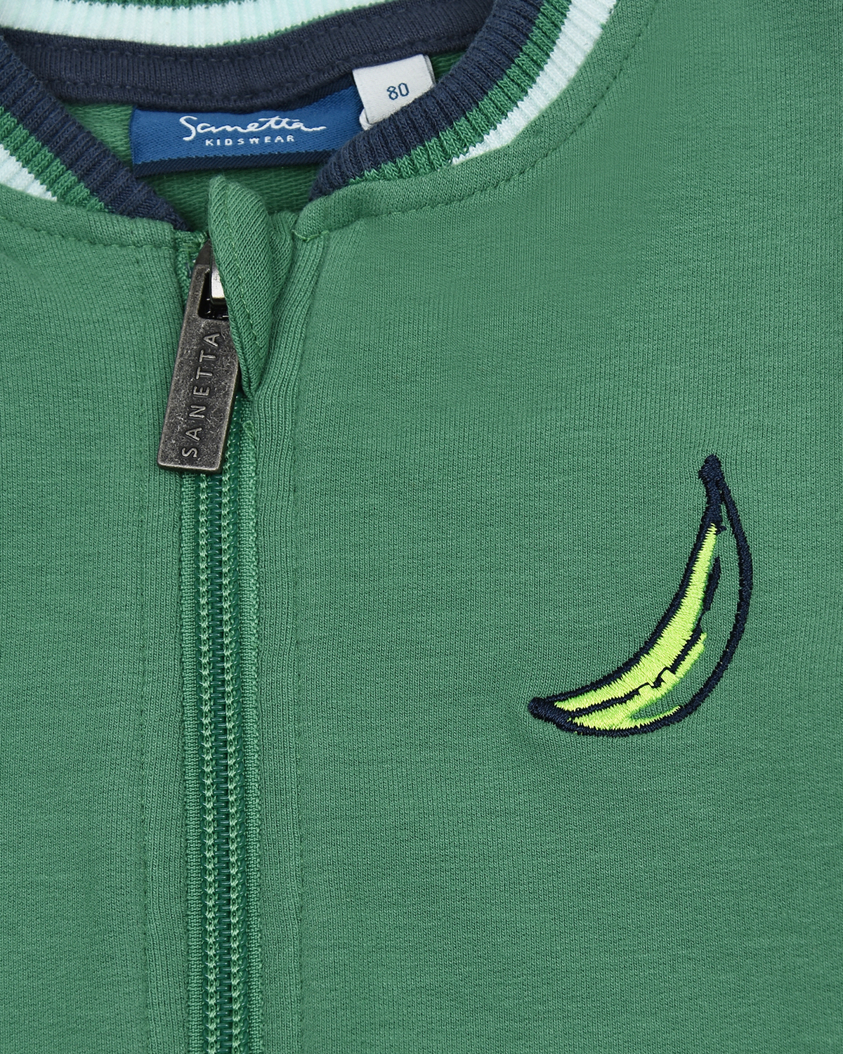 Зеленая спортивная куртка с принтом "обезьяна" Sanetta Kidswear детская, размер 62, цвет зеленый - фото 3