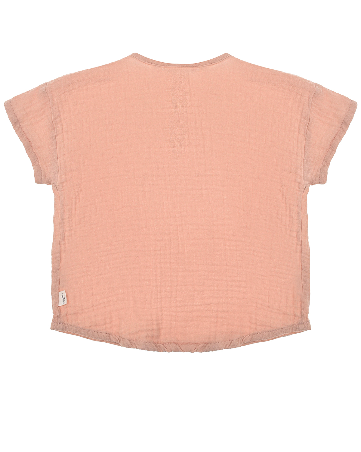 Пудровая футболка из хлопка Sanetta Pure детская, размер 74, цвет розовый - фото 2