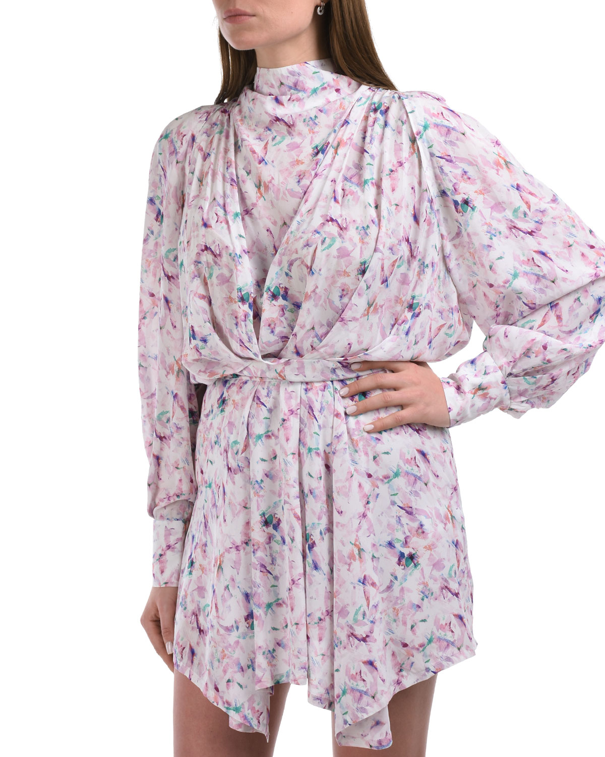 Розовое платье-мини с цветочным принтом IRO, размер 42 - фото 7