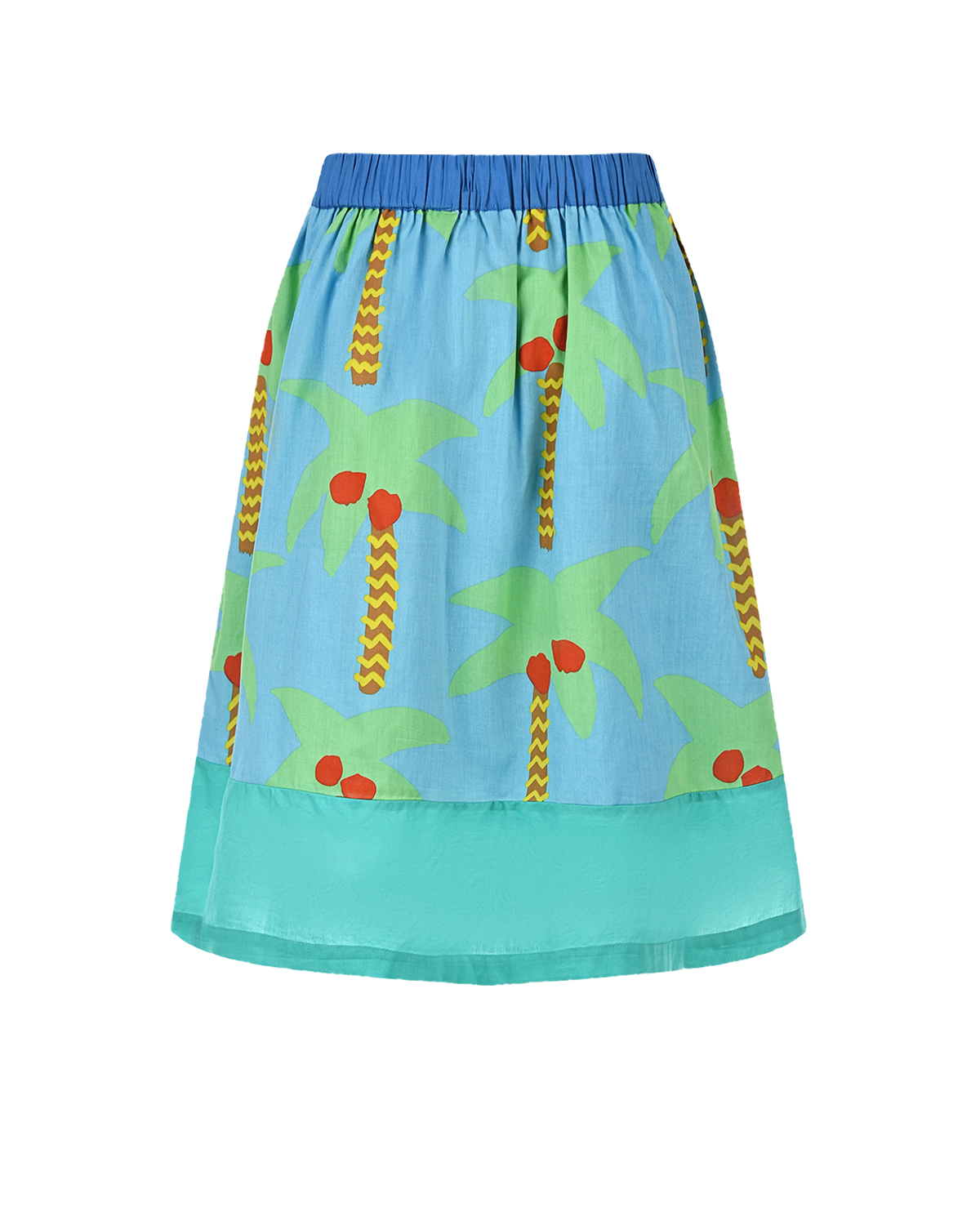 Бирюзовая юбка с принтом "пальмы" Stella McCartney детская, размер 128, цвет нет цвета - фото 3