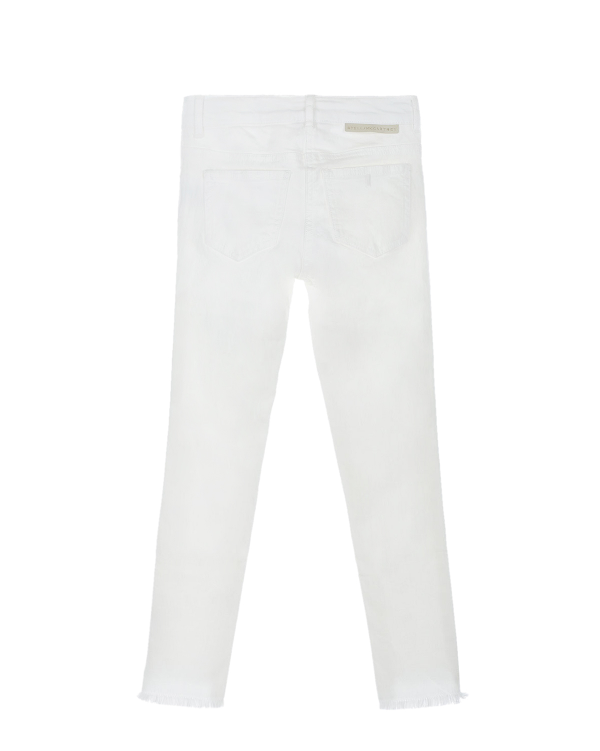 Белые джинсы с отделкой бахромой по краю Stella McCartney детские, размер 128, цвет белый - фото 2