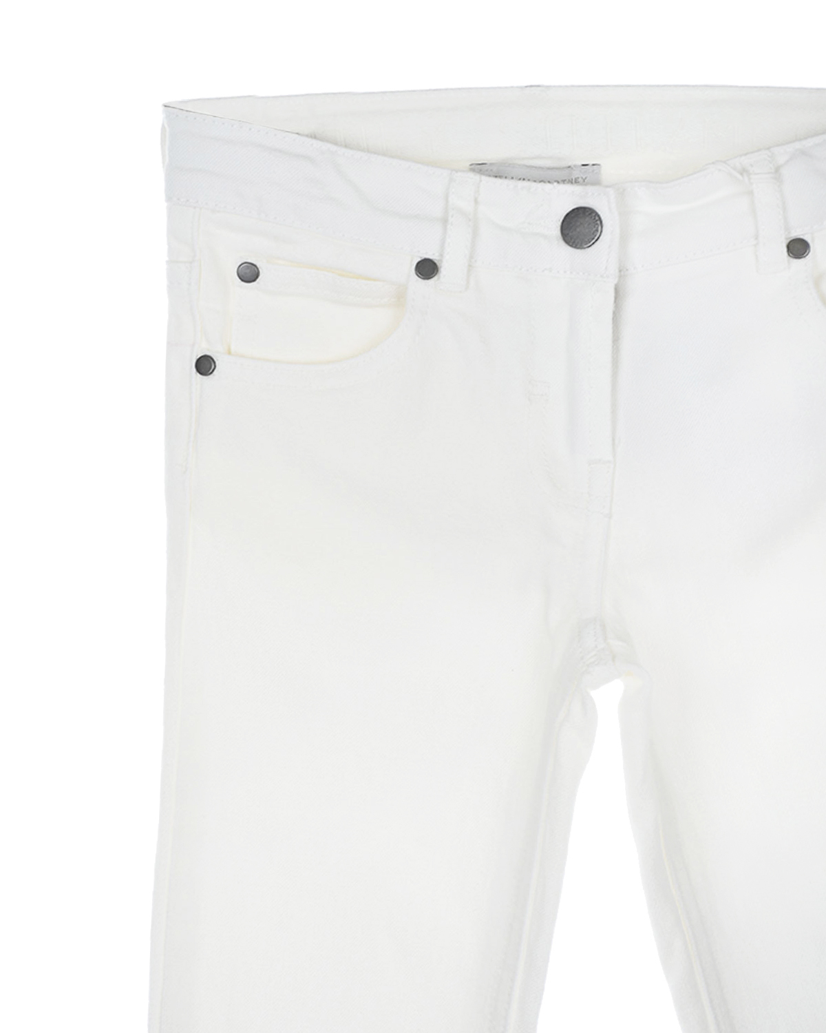 Белые джинсы с отделкой бахромой по краю Stella McCartney детские, размер 128, цвет белый - фото 3