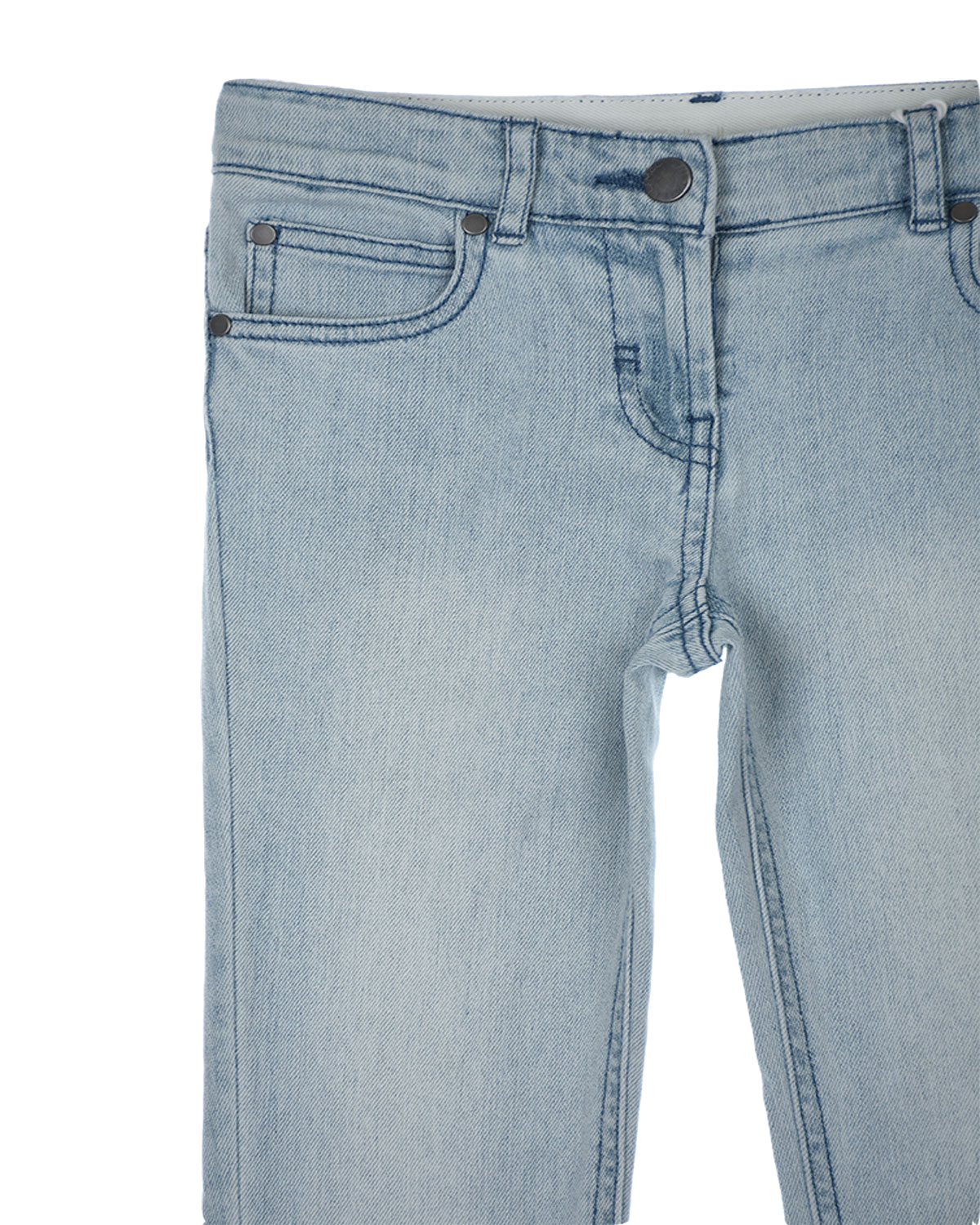 Базовые джинсы с отделкой бахромой Stella McCartney детские, размер 104, цвет голубой - фото 3