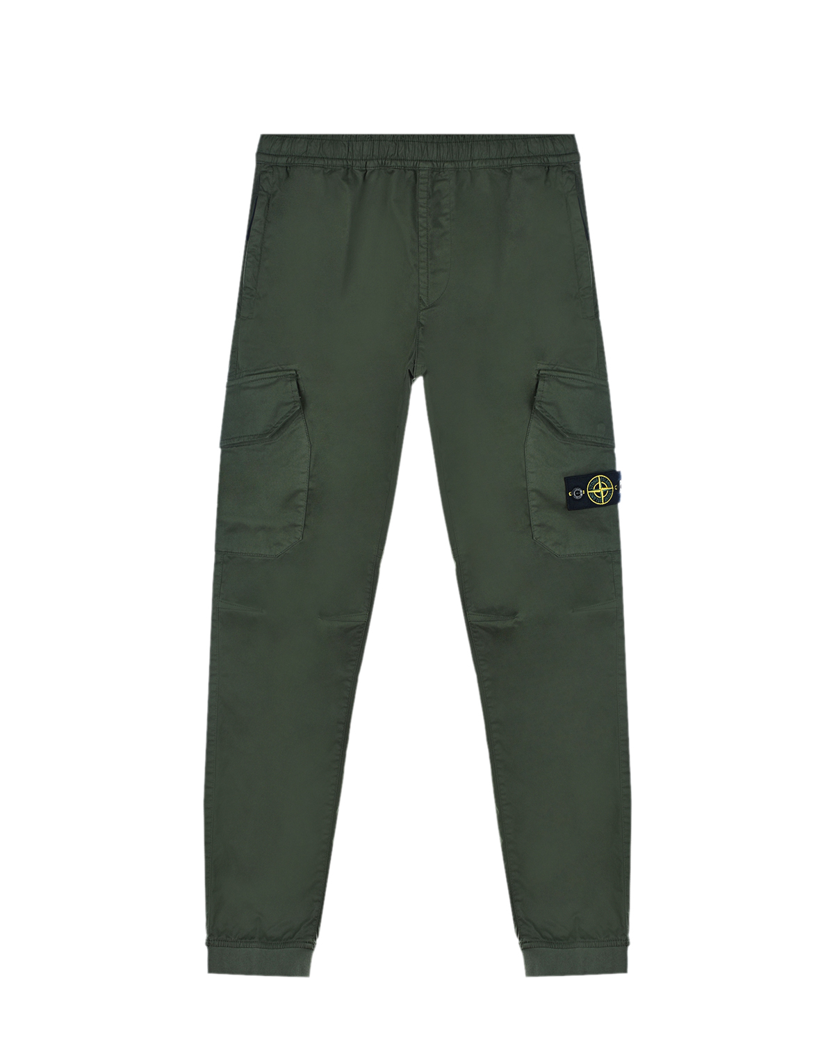 Темно-зеленые брюки с карманами-карго Stone Island детское, размер 116, цвет зеленый