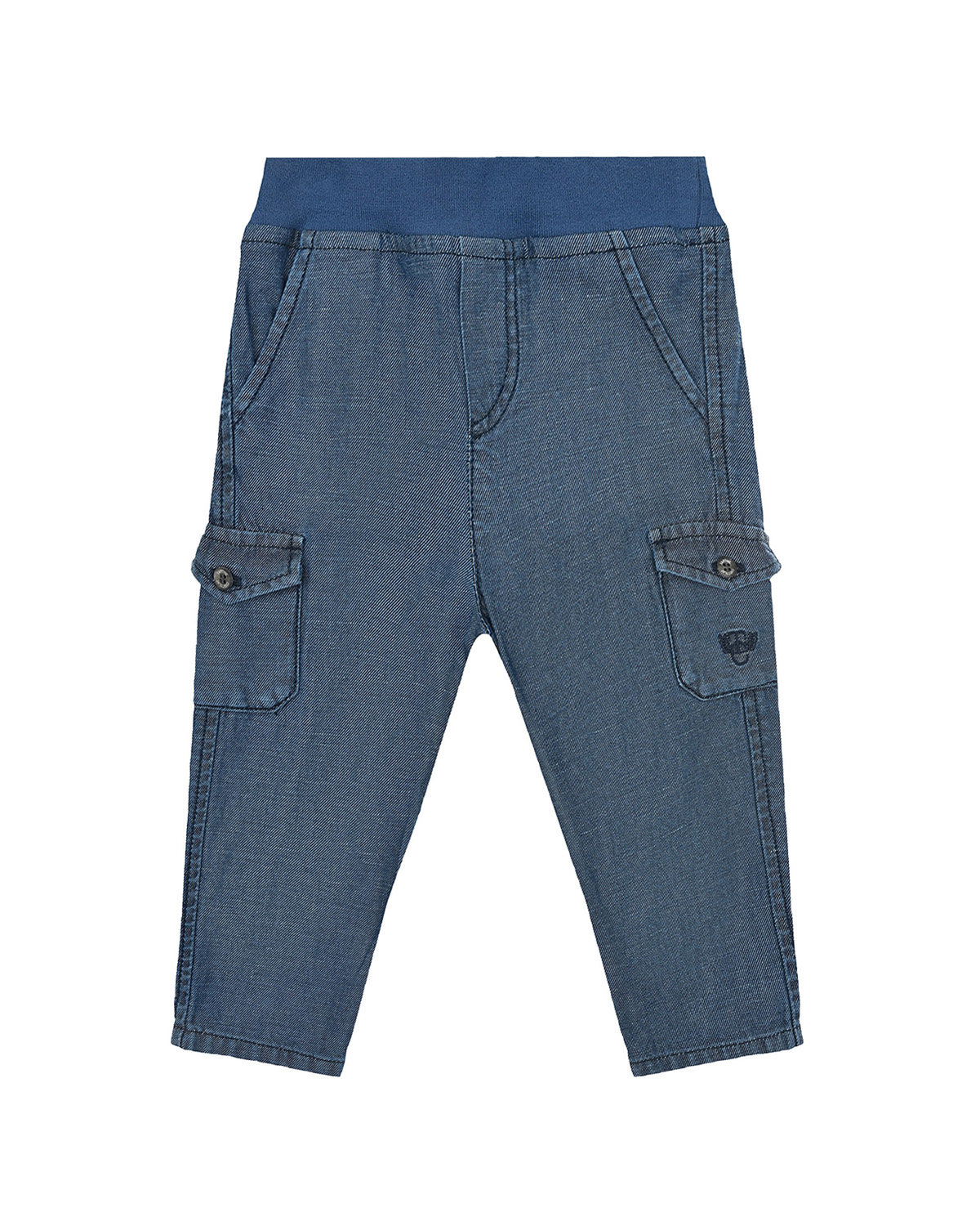 Джинсовые брюки с карманами карго Tartine et Chocolat детские, размер 80, цвет синий - фото 1