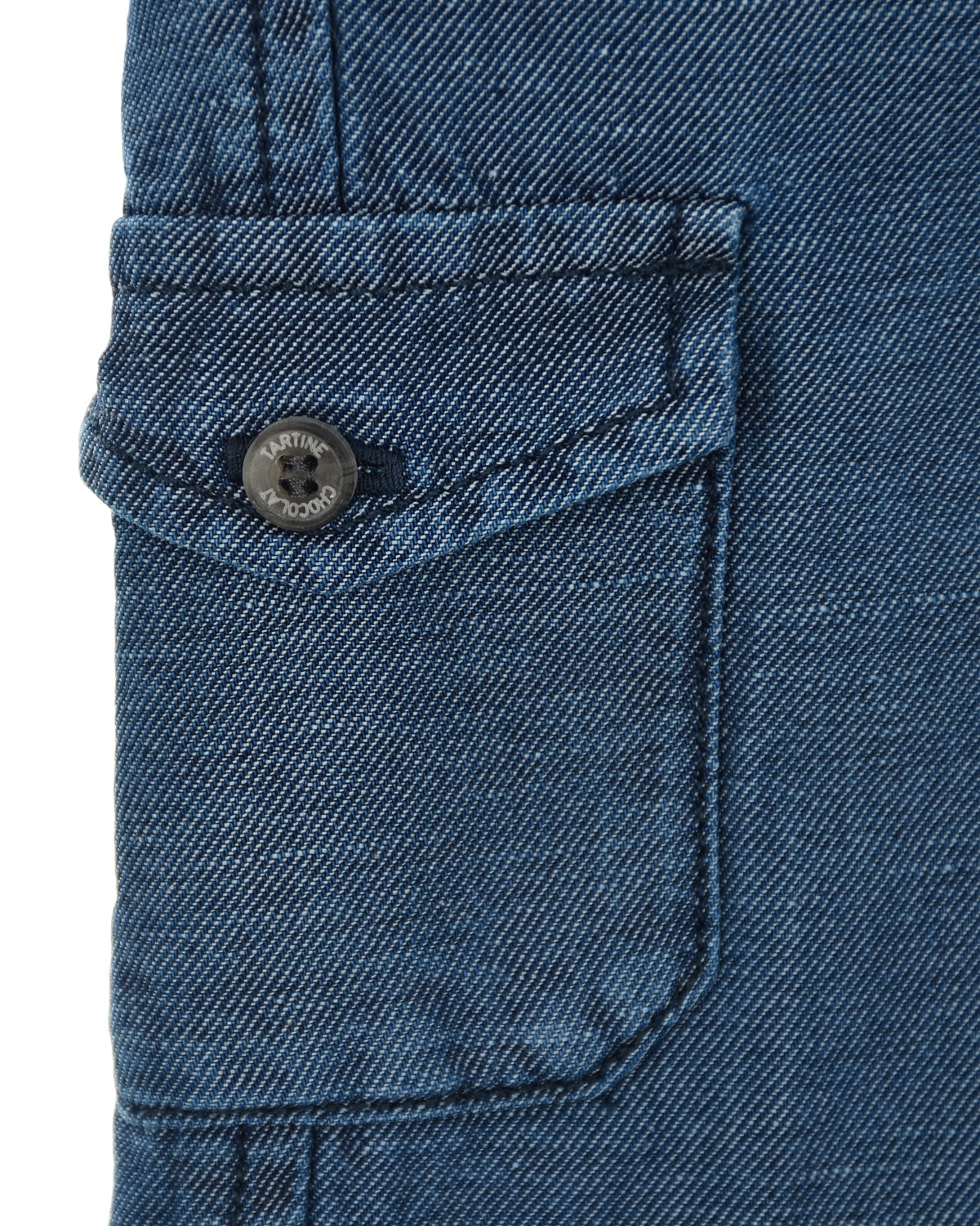Джинсовые брюки с карманами карго Tartine et Chocolat детские, размер 80, цвет синий - фото 3