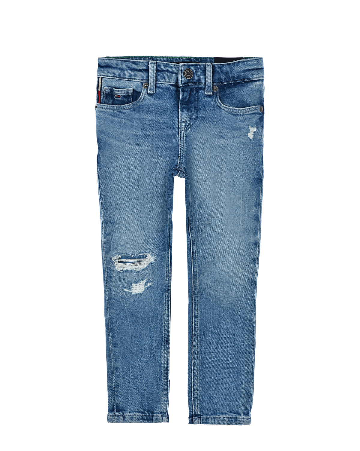 Синие джинсы с разрезами Tommy Hilfiger детские, размер 104, цвет синий