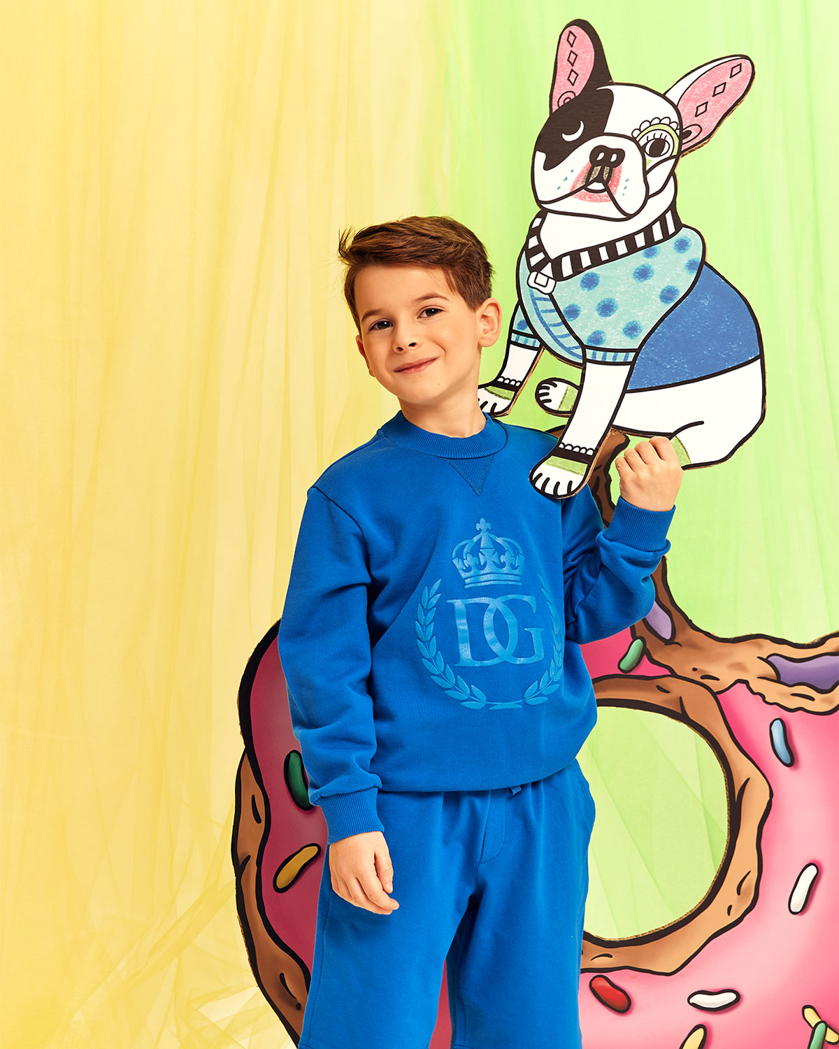 Синие шорты из тонкого трикотажа Dolce&Gabbana детские, размер 98, цвет нет цвета - фото 2