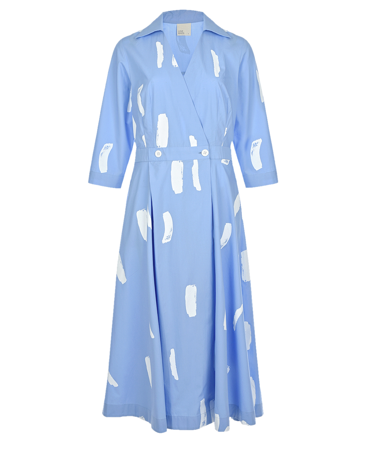 Голубое платье с абстрактным принтом LOVE BIRDS, размер 40, цвет голубой - фото 1