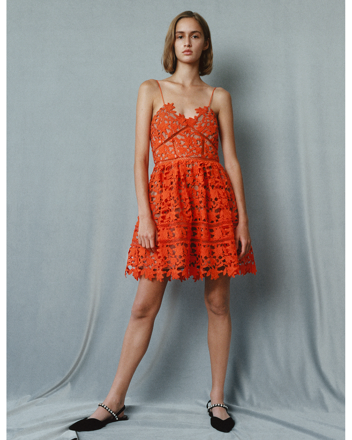 Платье-мини кораллового цвета Self Portrait, размер 40 - фото 2
