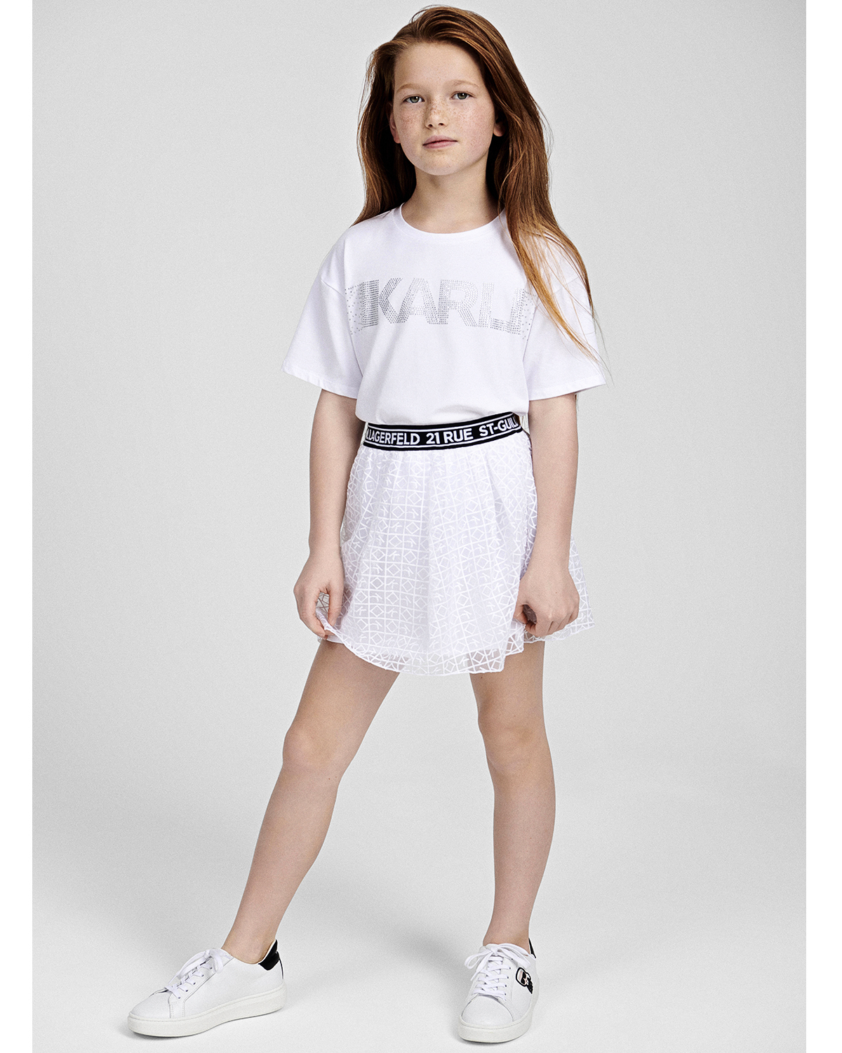 Белая юбка с черной резинкой Karl Lagerfeld kids детская, размер 140, цвет белый - фото 2