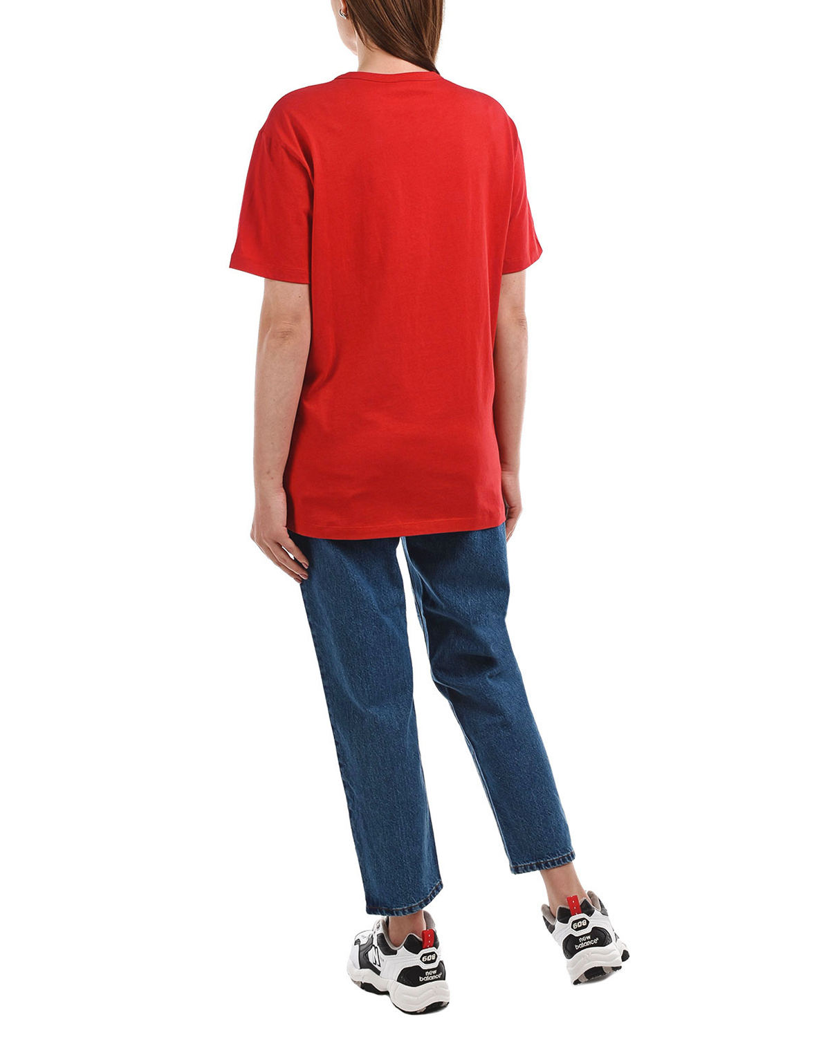 Красная базовая футболка с логотипом No. 21, размер 40, цвет красный - фото 3
