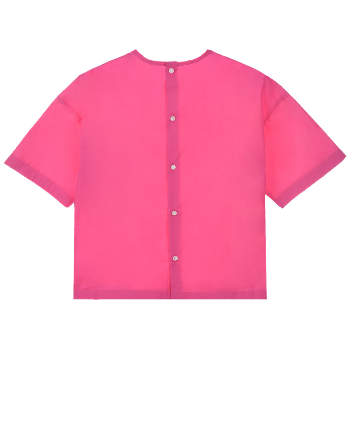 Розовая футболка на пуговицах No. 21 детская, размер 128, цвет розовый - фото 2