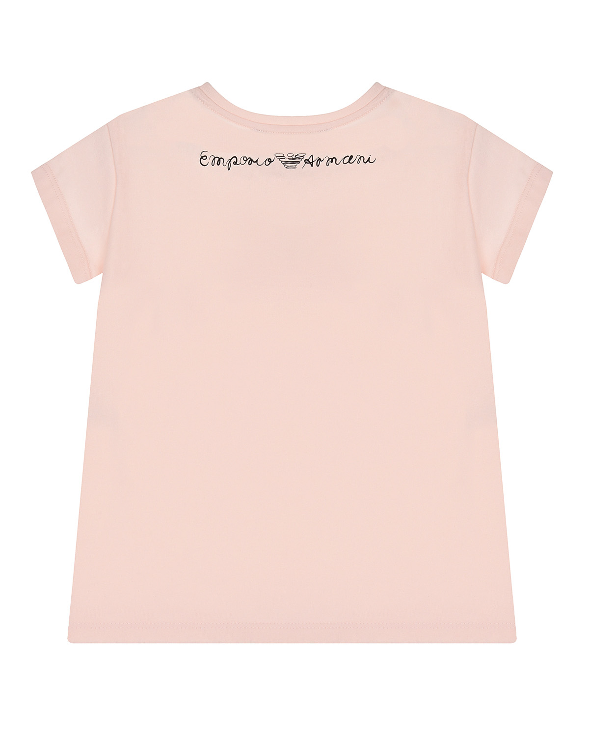 Розовая футболка с принтом "яблоко" Emporio Armani детская, размер 104, цвет розовый - фото 2