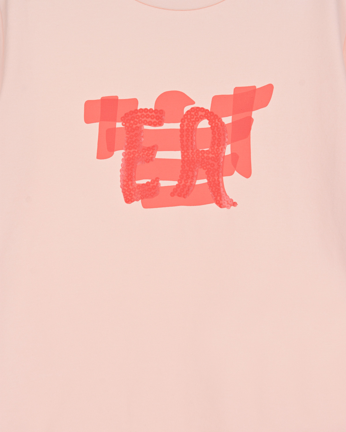 Розовая футболка с красным логотипом Emporio Armani детская, размер 116, цвет бежевый - фото 3
