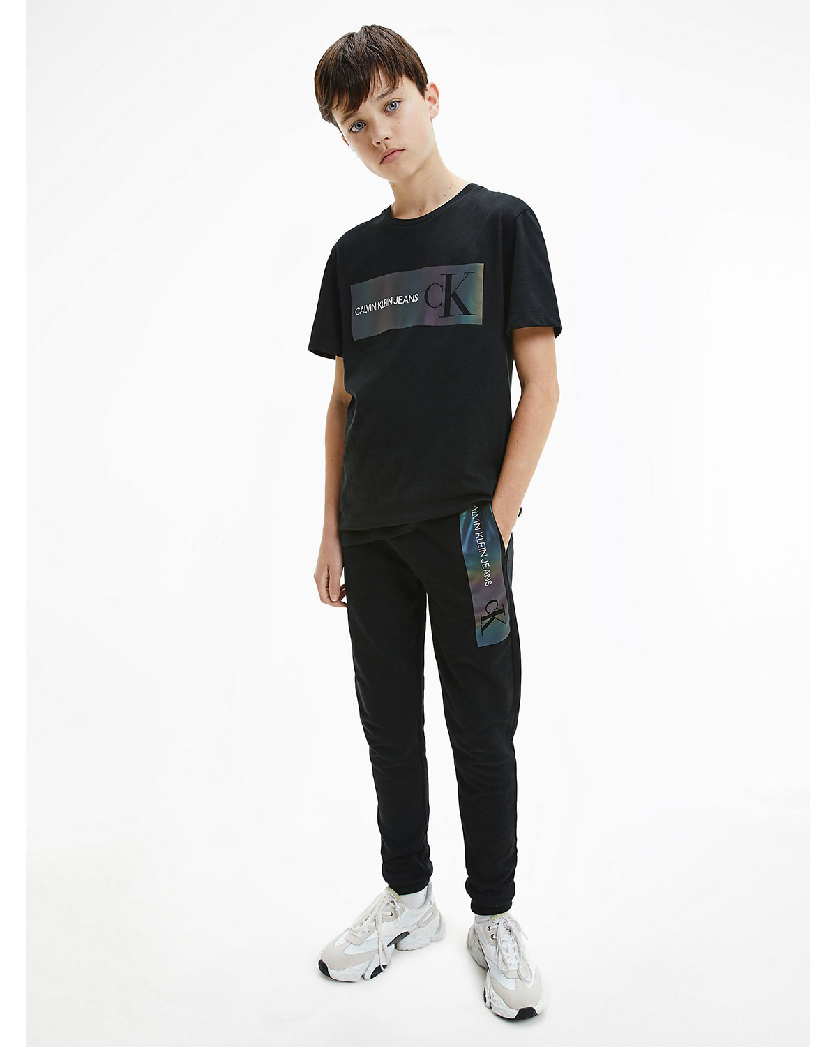 Черные спортивные брюки с логотипом Calvin Klein детские, размер 104, цвет черный - фото 2